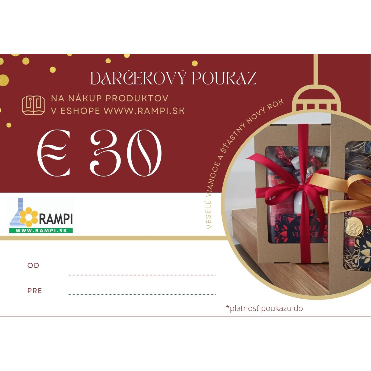 Vianočný darčekový poukaz 30€