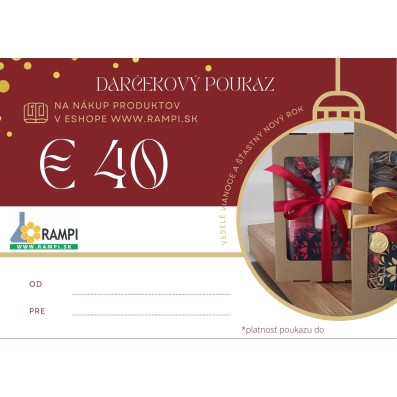 Vianočný darčekový poukaz 40€